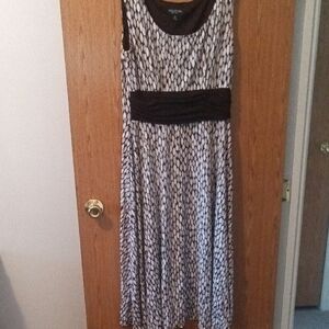 Perceptions Brown and White Sleeveless Maxi Dress